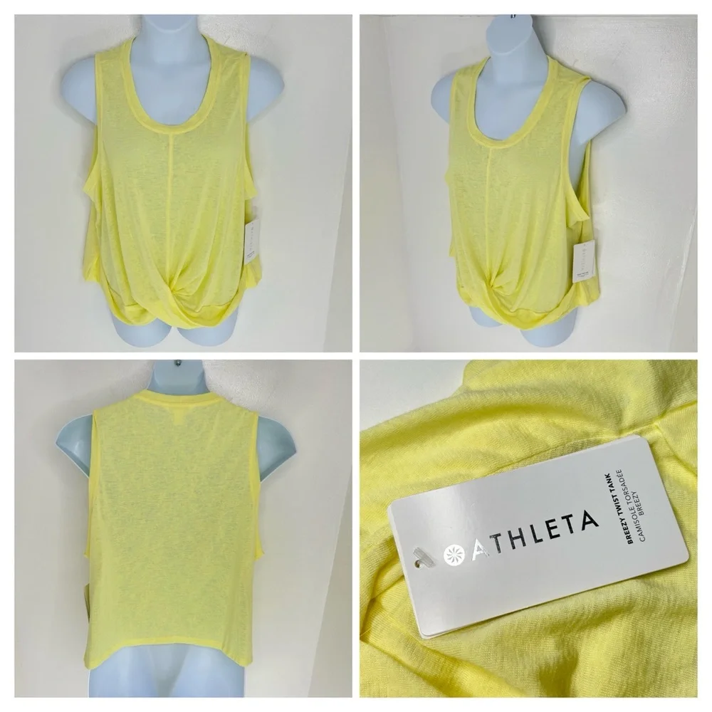 Athleta NWT Breezy Twist Tank Top Size 3X Yellow Lightweight NEW Athleisure - Picture 1 of 14